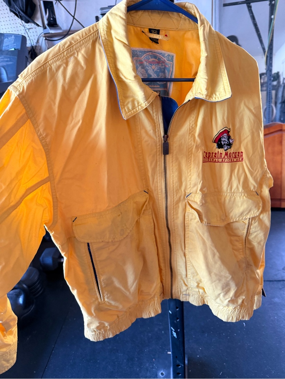 Gear For Sports Yellow Captain Morgan Logo Windbreaker Jacket